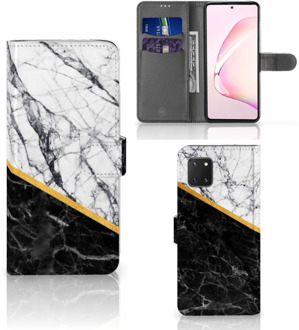 B2Ctelecom Mobiel Case Samsung Note 10 Lite GSM Hoesje Marble White Black