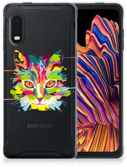 B2Ctelecom Mobiel Case Samsung Xcover Pro GSM Hoesje Doorzichtig Cat Color