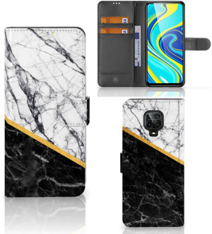 B2Ctelecom Mobiel Case Xiaomi Redmi Note 9 Pro | Note 9S GSM Hoesje Marble White Black