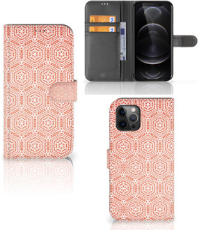 B2Ctelecom Mobiel Hoesje Apple iPhone 12 Pro Max Smartphone Hoesje Pattern Orange