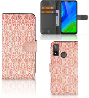 B2Ctelecom Mobiel Hoesje Huawei P Smart 2020 Smartphone Hoesje Pattern Orange