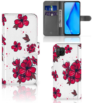 B2Ctelecom Mobiel Hoesje Huawei P40 Lite Smartphone Hoesje Blossom Red