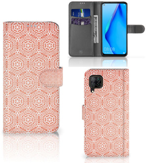 B2Ctelecom Mobiel Hoesje Huawei P40 Lite Smartphone Hoesje Pattern Orange