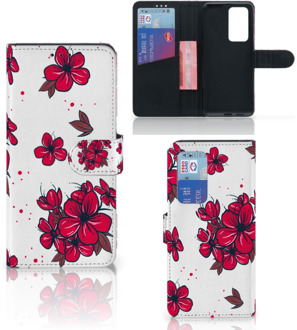 B2Ctelecom Mobiel Hoesje Huawei P40 Pro Book Case Blossom Red