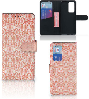 B2Ctelecom Mobiel Hoesje Huawei P40 Pro Smartphone Hoesje Pattern Orange