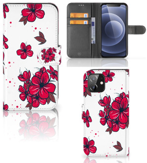 B2Ctelecom Mobiel Hoesje iPhone 12 | 12 Pro (6.1") Book Case Blossom Red