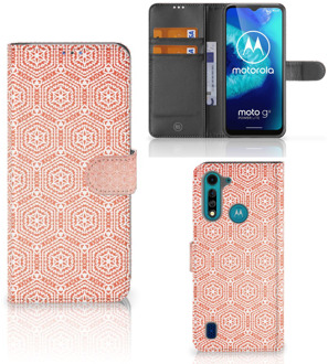 B2Ctelecom Mobiel Hoesje Motorola G8 Power Lite Smartphone Hoesje Pattern Orange