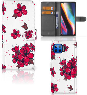 B2Ctelecom Mobiel Hoesje Motorola Moto G 5G Plus Book Case Blossom Red