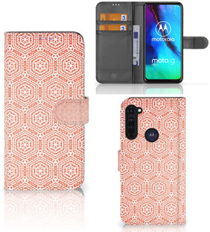 B2Ctelecom Mobiel Hoesje Motorola Moto G Pro Smartphone Hoesje Pattern Orange