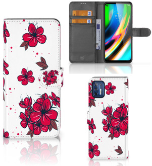 B2Ctelecom Mobiel Hoesje Motorola Moto G9 Plus Book Case Blossom Red