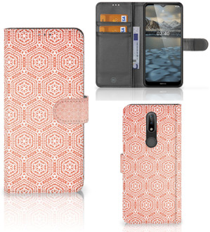 B2Ctelecom Mobiel Hoesje Nokia 2.4 Smartphone Hoesje Pattern Orange