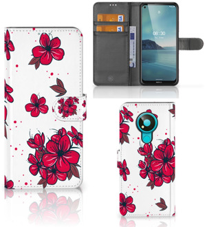 B2Ctelecom Mobiel Hoesje Nokia 3.4 Book Case Blossom Red