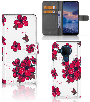 B2Ctelecom Mobiel Hoesje Nokia 5.4 Book Case Blossom Red