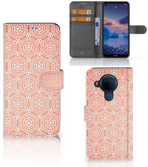 B2Ctelecom Mobiel Hoesje Nokia 5.4 Smartphone Hoesje Pattern Orange