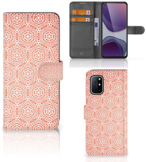 B2Ctelecom Mobiel Hoesje OnePlus 8T Smartphone Hoesje Pattern Orange