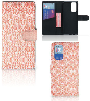 B2Ctelecom Mobiel Hoesje OnePlus 9 Pro Smartphone Hoesje Pattern Orange