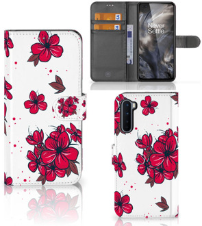 B2Ctelecom Mobiel Hoesje OnePlus Nord Book Case Blossom Red