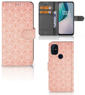 B2Ctelecom Mobiel Hoesje OnePlus Nord N10 Smartphone Hoesje Pattern Orange