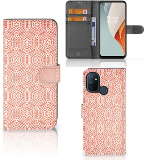 B2Ctelecom Mobiel Hoesje OnePlus Nord N100 Smartphone Hoesje Pattern Orange