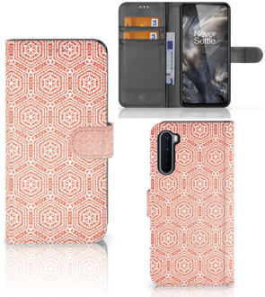 B2Ctelecom Mobiel Hoesje OnePlus Nord Smartphone Hoesje Pattern Orange