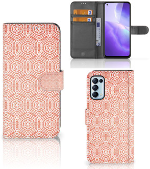 B2Ctelecom Mobiel Hoesje OPPO Find X3 Lite Smartphone Hoesje Pattern Orange