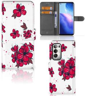 B2Ctelecom Mobiel Hoesje OPPO Find X3 Neo 5G Book Case Blossom Red