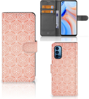 B2Ctelecom Mobiel Hoesje OPPO Reno 4 Pro 5G Smartphone Hoesje Pattern Orange