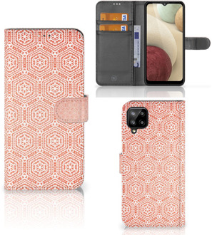 B2Ctelecom Mobiel Hoesje Samsung Galaxy A12 Smartphone Hoesje Pattern Orange