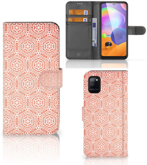 B2Ctelecom Mobiel Hoesje Samsung Galaxy A31 Smartphone Hoesje Pattern Orange