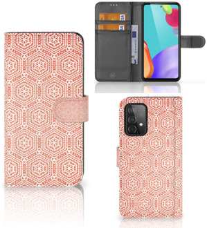 B2Ctelecom Mobiel Hoesje Samsung Galaxy A52 Smartphone Hoesje Pattern Orange