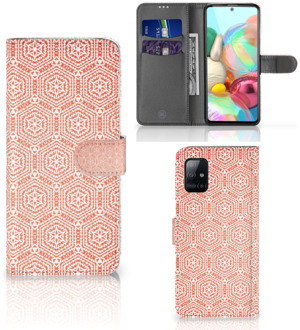 B2Ctelecom Mobiel Hoesje Samsung Galaxy A71 Smartphone Hoesje Pattern Orange