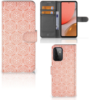 B2Ctelecom Mobiel Hoesje Samsung Galaxy A72 Smartphone Hoesje Pattern Orange