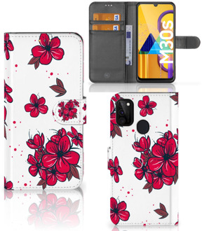 B2Ctelecom Mobiel Hoesje Samsung Galaxy M21 Book Case Blossom Red