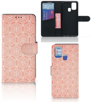 B2Ctelecom Mobiel Hoesje Samsung Galaxy M31 Smartphone Hoesje Pattern Orange