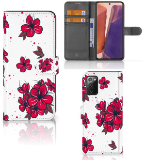 B2Ctelecom Mobiel Hoesje Samsung Galaxy Note 20 Book Case Blossom Red