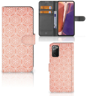 B2Ctelecom Mobiel Hoesje Samsung Galaxy Note 20 Smartphone Hoesje Pattern Orange