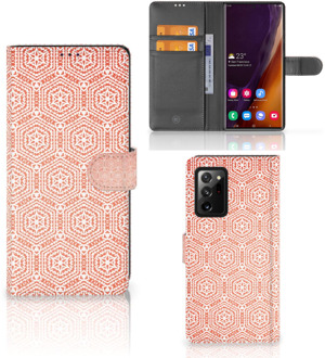 B2Ctelecom Mobiel Hoesje Samsung Galaxy Note20 Ultra Smartphone Hoesje Pattern Orange