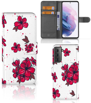 B2Ctelecom Mobiel Hoesje Samsung Galaxy S21 Plus Book Case Blossom Red