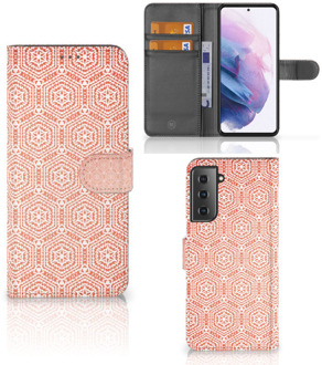 B2Ctelecom Mobiel Hoesje Samsung Galaxy S21 Plus Smartphone Hoesje Pattern Orange