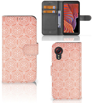 B2Ctelecom Mobiel Hoesje Samsung Galaxy Xcover 5 Smartphone Hoesje Pattern Orange