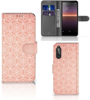 B2Ctelecom Mobiel Hoesje Sony Xperia 10 II Smartphone Hoesje Pattern Orange