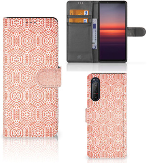 B2Ctelecom Mobiel Hoesje Sony Xperia 5II Smartphone Hoesje Pattern Orange