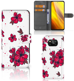 B2Ctelecom Mobiel Hoesje Xiaomi Poco X3 Book Case Blossom Red