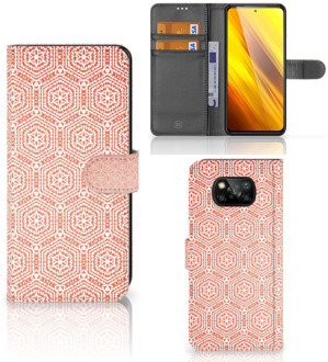 B2Ctelecom Mobiel Hoesje Xiaomi Poco X3 Smartphone Hoesje Pattern Orange