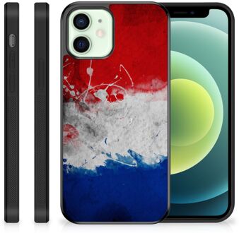 B2Ctelecom Mobiel TPU Hard Case iPhone 12 Mini Telefoon Hoesje met Zwarte rand Nederlandse Vlag