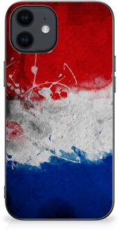 B2Ctelecom Mobiel TPU Hard Case iPhone 12 Pro | 12 (6.1") Telefoon Hoesje met Zwarte rand Nederlandse Vlag