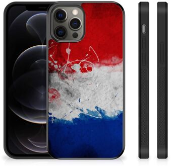 B2Ctelecom Mobiel TPU Hard Case iPhone 12 Pro Max Telefoon Hoesje met Zwarte rand Nederlandse Vlag