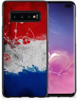 B2Ctelecom Mobiel TPU Hard Case Samsung Galaxy S10+ Telefoon Hoesje met Zwarte rand Nederlandse Vlag