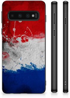 B2Ctelecom Mobiel TPU Hard Case Samsung Galaxy S10 Telefoon Hoesje met Zwarte rand Nederlandse Vlag