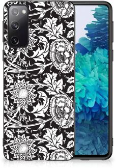 B2Ctelecom Mobiel TPU Hard Case Samsung Galaxy S20 Telefoon Hoesje met Zwarte rand Zwart Bloemen